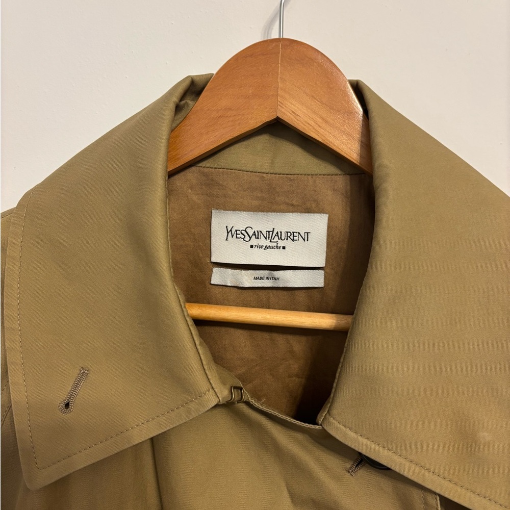 Yves Saint Laurent womens Khaki Trench Coat - Picture 2 of 8
